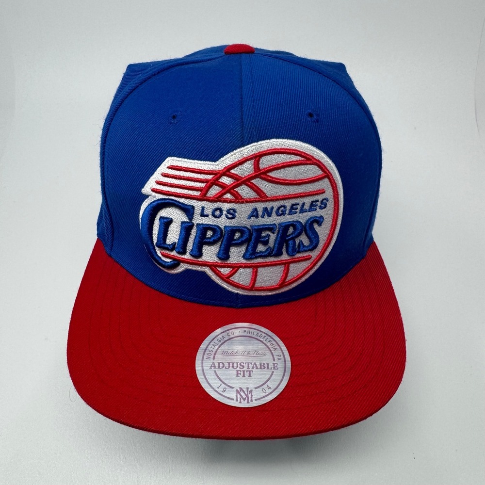 Los Angeles Clippers Mitchell & Ness NBA Snapback Hat Blue Red Hardwood Classics